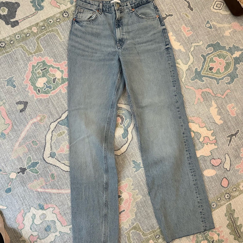 Zara Light Blue Straight Leg Jeans